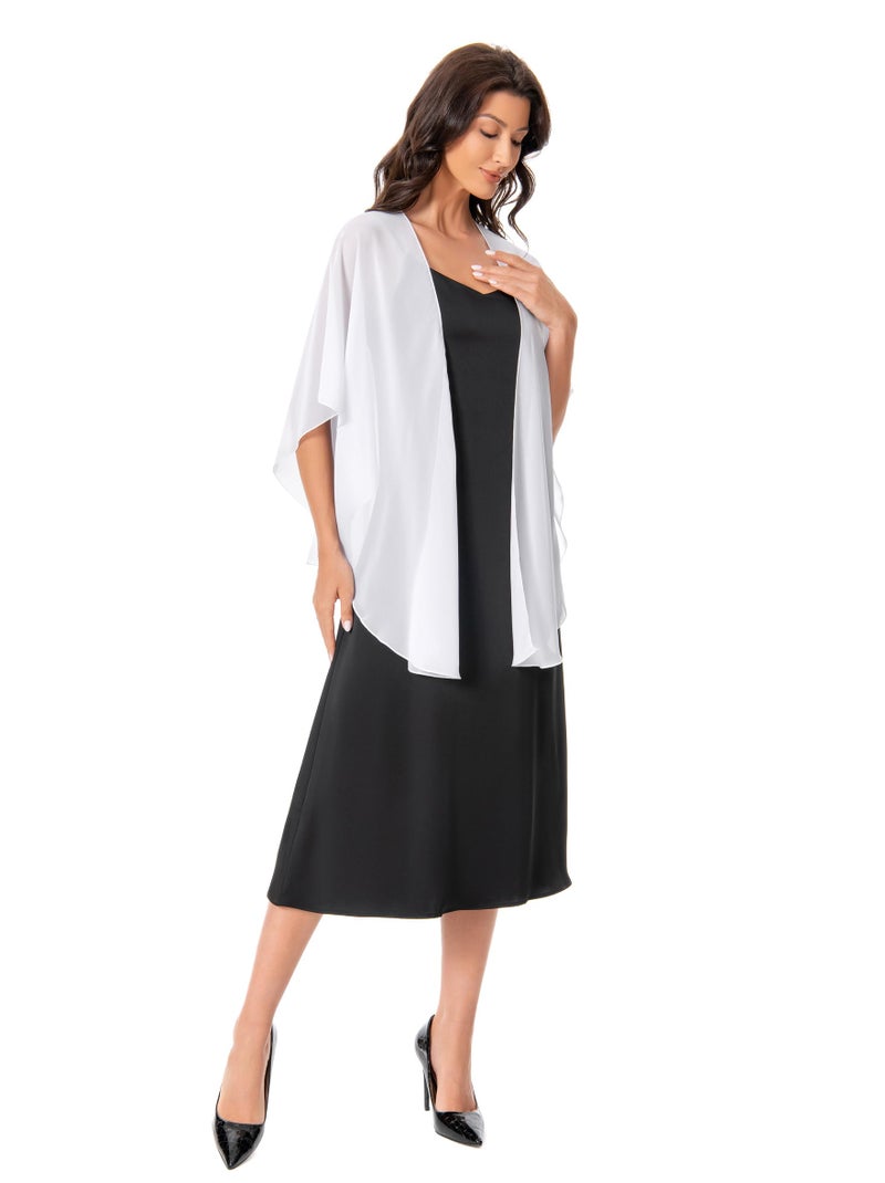 Hotshawl Womens Chiffon Shawls and Wraps, Wedding Party Shawl Scarf for Evening Dresses (Ivory) - Image 5